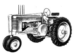 The John Deere A. Once you hear this two cylinder (most tractors have four) machine chugging across a field you'll know why many farmers fondly refer to it as "Poppin' John." A popular tractor in it's day and readily available on the used equipment market.
